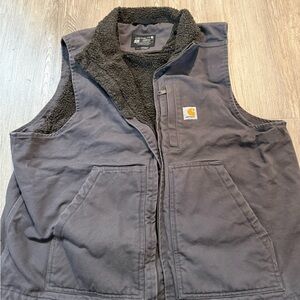 Carhartt Charcoal Fleece-Lined Vest